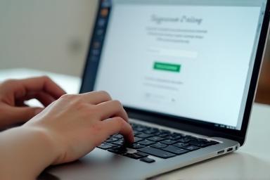 Image of a sign-up form or computer.