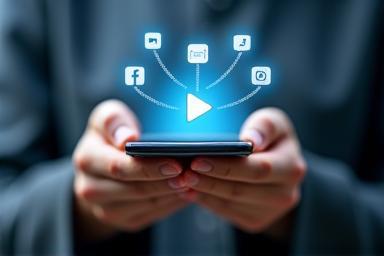 Image of someone sharing content online.